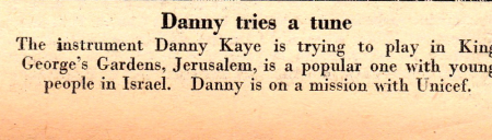 Zeitungsausschnitt 1956 Danny Kaye